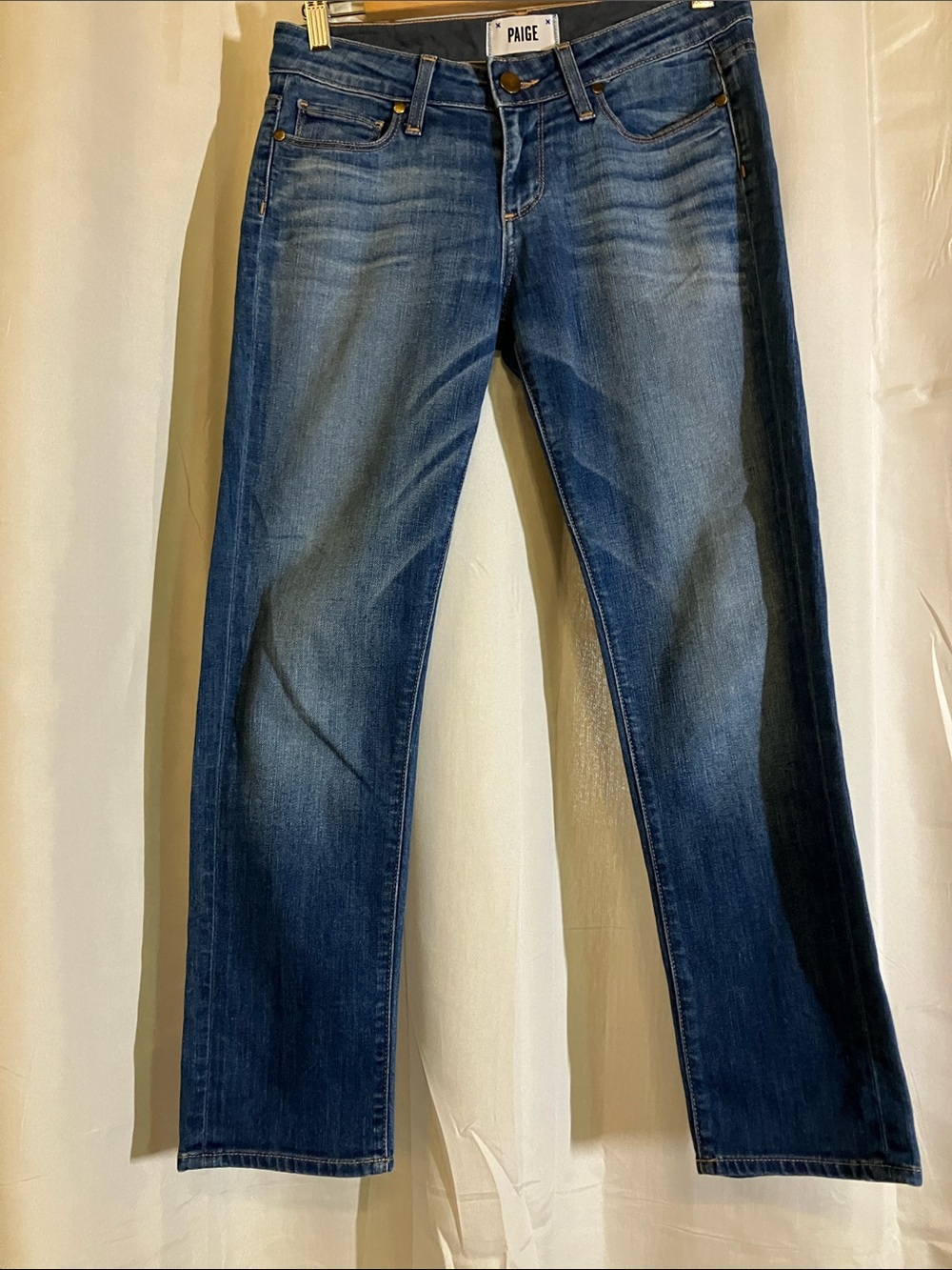 PAIGE Women's Blue Ankle Crop Jeans